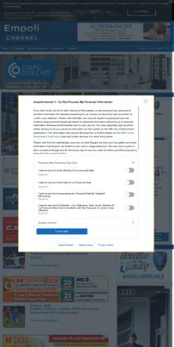 Podgląd witryny Empoli Channel, medium z kraju Włochy do artykułów sponsorowanych