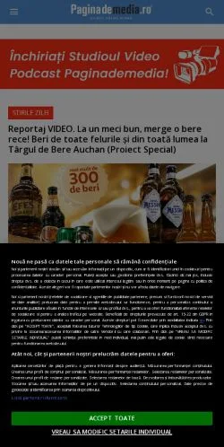 Anteprima del sito Pagina de Media, media di Romania per articoli sponsorizzati