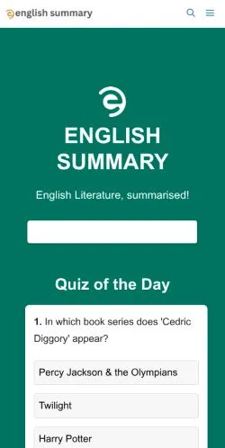 Pré-visualização do site English Summary, meio de Reino Unido para artigos patrocinados