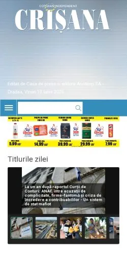 Podgląd witryny Crisana, medium z kraju Rumunia do artykułów sponsorowanych