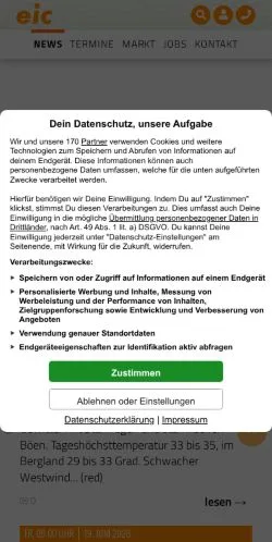 Anteprima del sito Eichsfelder Nachrichten, media di Germania per articoli sponsorizzati