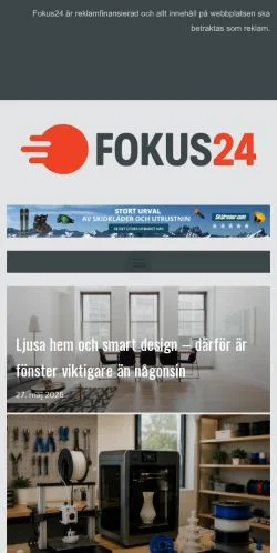 Podgląd witryny Fokus24, medium z kraju Szwecja do artykułów sponsorowanych