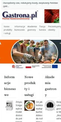 Podgląd witryny Gastrona, medium z kraju Polska do artykułów sponsorowanych