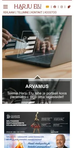 Anteprima del sito Harju Elu, media di Stati Uniti per articoli sponsorizzati