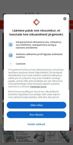 Anteprima del sito Läänlane, media di Estonia per articoli sponsorizzati