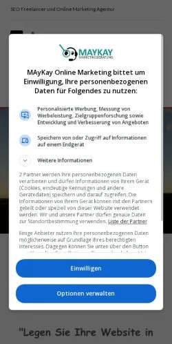 Förhandsvisning av webbplatsen SEO Freelancer München, medium i Tyskland för sponsrade artiklar