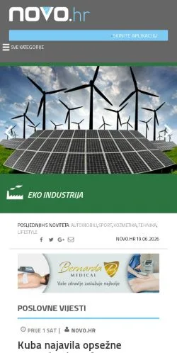 Anteprima del sito Novo, media di Croazia per articoli sponsorizzati
