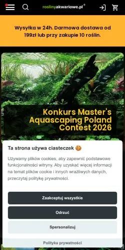 Anteprima del sito Rośliny Akwariowe, media di Polonia per articoli sponsorizzati