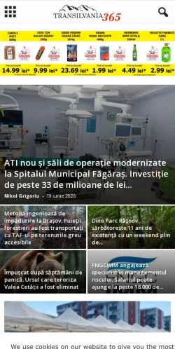 Pré-visualização do site Transilvania 365, meio de Romênia para artigos patrocinados