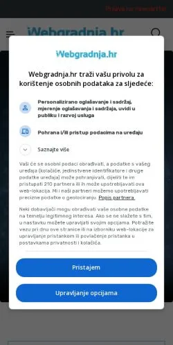 Podgląd witryny Webgradnja, medium z kraju Chorwacja do artykułów sponsorowanych