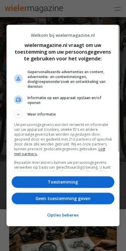 Anteprima del sito Wielermagazine, media di Paesi Bassi per articoli sponsorizzati