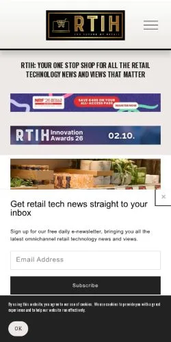 Anteprima del sito Retail Technology Innovation Hub, media di Regno Unito per articoli sponsorizzati