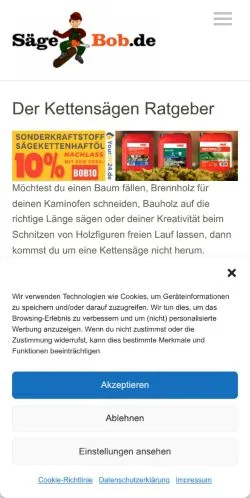 Podgląd witryny Saegebob, medium z kraju Niemcy do artykułów sponsorowanych