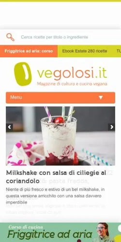 Anteprima del sito Vegolosi, media di Italia per articoli sponsorizzati