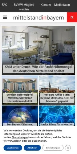 Podgląd witryny Mittelstand in Bayern, medium z kraju Niemcy do artykułów sponsorowanych