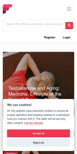 スポンサード記事向けのドイツメディア、Fitnessのサイトプレビュー