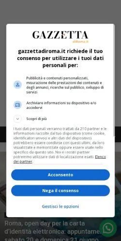 Vorschau der Website Gazzetta Di Roma, Medium aus Italien für gesponserte Artikel
