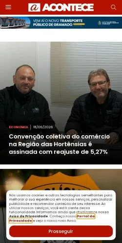스폰서 기사용 브라질 매체 Acontece Gramado 사이트 미리보기