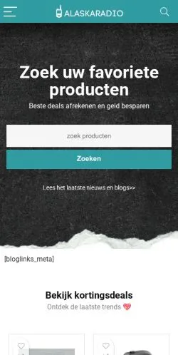 Anteprima del sito Alaskaradio, media di Paesi Bassi per articoli sponsorizzati