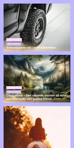 Anteprima del sito Allt Om Ferie, media di Svezia per articoli sponsorizzati