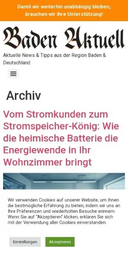 Anteprima del sito Baden Aktuell, media di Germania per articoli sponsorizzati