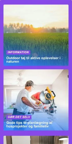 Pré-visualização do site Bolig Familien, meio de Dinamarca para artigos patrocinados