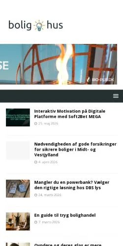 Anteprima del sito Bolig Og Hus, media di Danimarca per articoli sponsorizzati