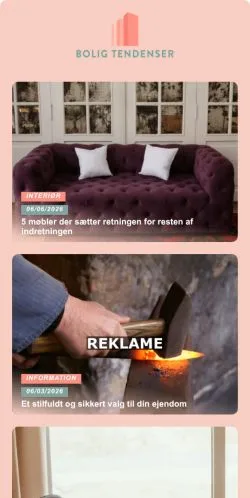 Podgląd witryny Bolig Tendenser, medium z kraju Dania do artykułów sponsorowanych