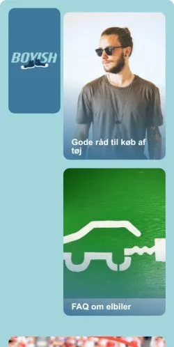 Voorbeeld van de site Boyish, medium uit Denemarken voor gesponsorde artikelen
