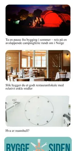 Anteprima del sito Bygge Siden, media di Norvegia per articoli sponsorizzati