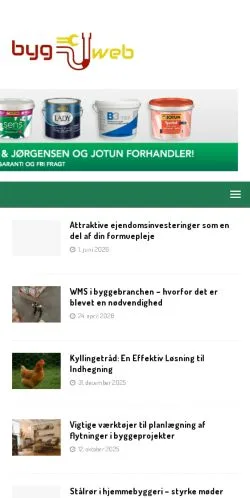 Preview of the Bygweb website, a media outlet in Denmark for sponsored articles