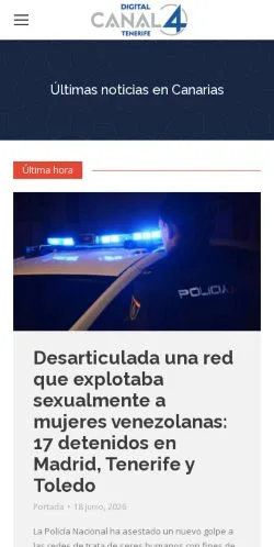 Anteprima del sito Canal 4 Tenerife, media di Spagna per articoli sponsorizzati