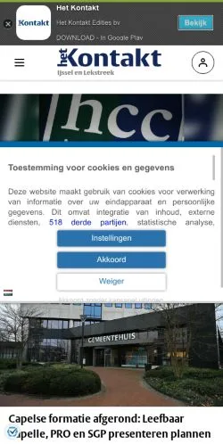 Pré-visualização do site IJssel- en Lekstreek Capelle, meio de Países Baixos para artigos patrocinados