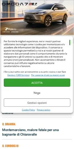 Anteprima del sito Centropagina, media di Italia per articoli sponsorizzati