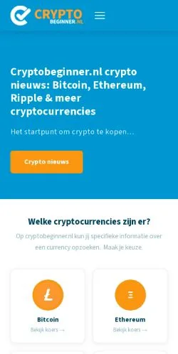 Preview of the Cryptobeginner website, a media outlet in Netherlands for sponsored articles