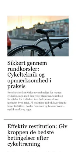 Anteprima del sito cykelaktiviteter.dk, media di Danimarca per articoli sponsorizzati
