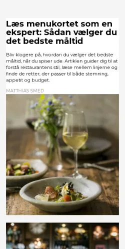 스폰서 기사용 덴마크 매체 danskrestaurant.dk 사이트 미리보기