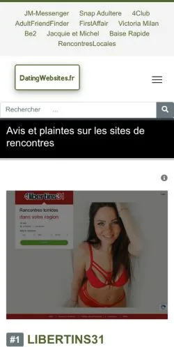 Anteprima del sito DatingWebsites, media di Francia per articoli sponsorizzati