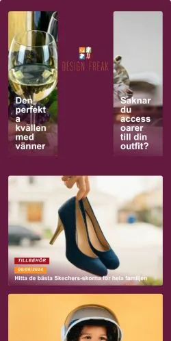 Anteprima del sito Design Freak, media di Svezia per articoli sponsorizzati