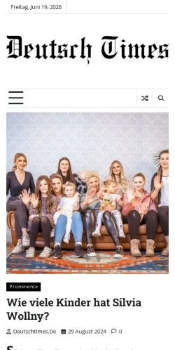 Preview of the Deutsch Times - website, a media outlet in Germany for sponsored articles