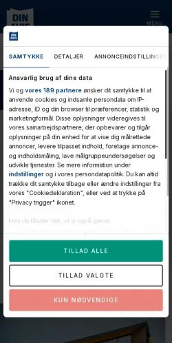 Aperçu du site Din Avis, média de Danemark pour articles sponsorisés