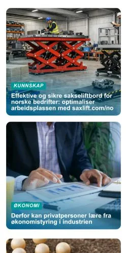 Anteprima del sito Din Industri, media di Norvegia per articoli sponsorizzati