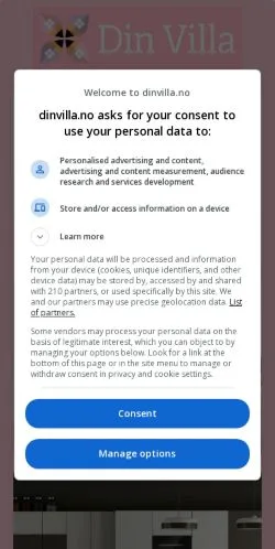 スポンサード記事向けのノルウェーメディア、Din Villaのサイトプレビュー