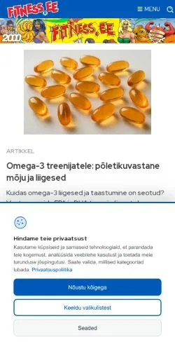 Podgląd witryny Fitness, medium z kraju Estonia do artykułów sponsorowanych