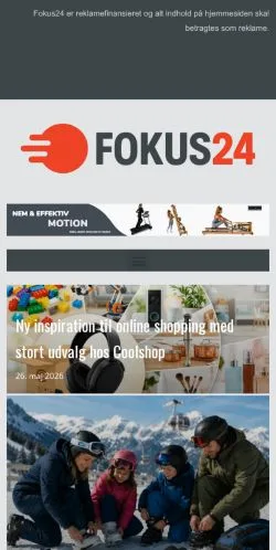 Vista previa del sitio Fokus24, medio de Dinamarca para artículos patrocinados