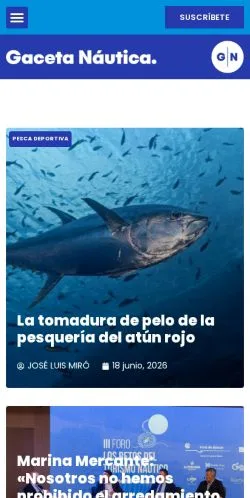 Anteprima del sito Gaceta Náutica, media di Spagna per articoli sponsorizzati