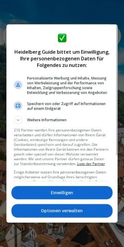 Preview of the Heidelberg Guide website, a media outlet in Germany for sponsored articles