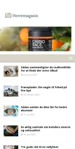 Anteprima del sito Herremagasin, media di Danimarca per articoli sponsorizzati