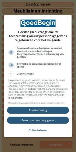 Anteprima del sito Meubilair en Inrichting, media di Paesi Bassi per articoli sponsorizzati
