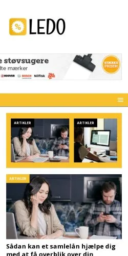 Forhåndsvisning av nettstedet Ledo, medium fra Danmark for sponsede artikler